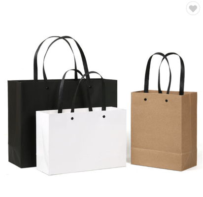좋은 가격 맞춤형 Kraft 상품 가방 갈색 쇼핑 가방 검은색 로고 인쇄 온라인으로